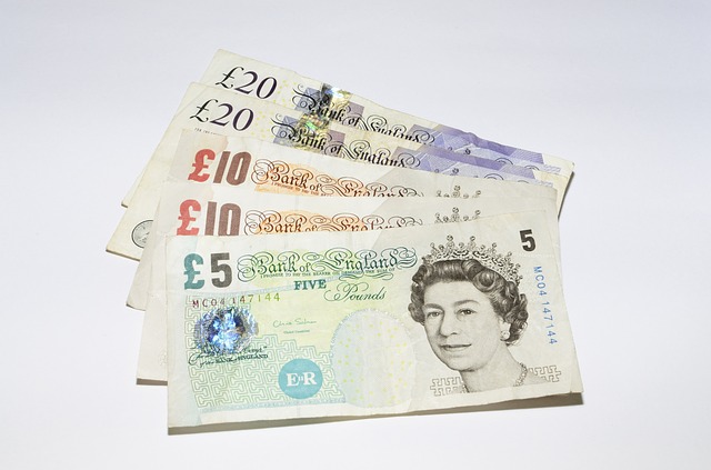 britská měna, libry, bankovky, královna